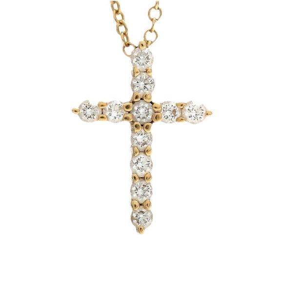 Tiffany & Co Diamond Cross Necklace - Picture 1 of 4